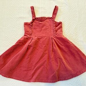 Janie And Jack Corduroy Jumper Fully Lined Button Back Dress Girls Size 4 Pink